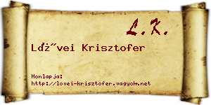 Lövei Krisztofer névjegykártya