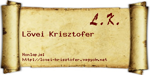 Lövei Krisztofer névjegykártya