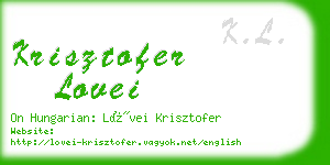 krisztofer lovei business card